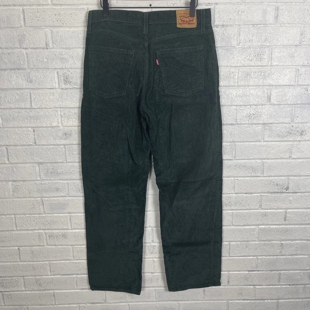 Levis Corduroy 94 Baggy Pants Womens Size 32 Green Straight Leg Pockets